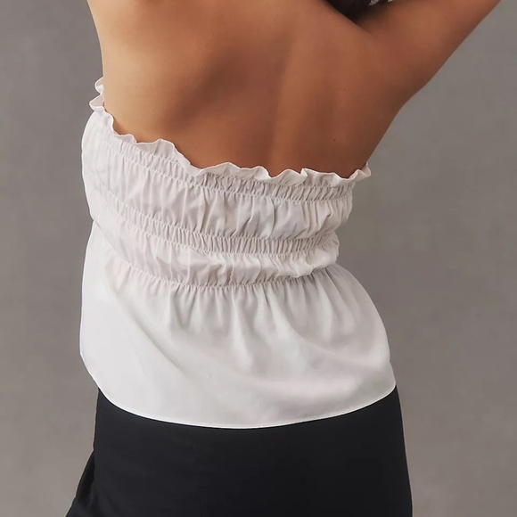 NWT Anthropologie Mare Mare White Smocked Linen Tube Top XL - Picture 6 of 6